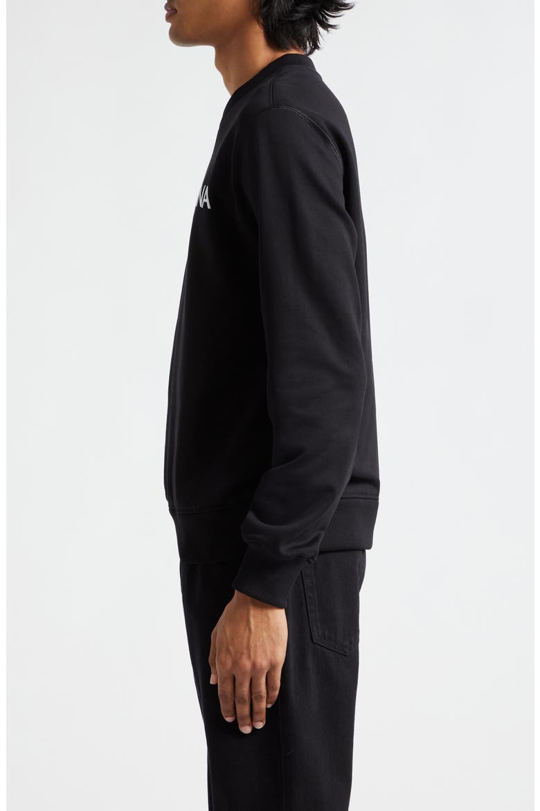 Embroidered Logo Cotton French Terry Graphic Sweatshirt, Alternate, color, N0000 NERO