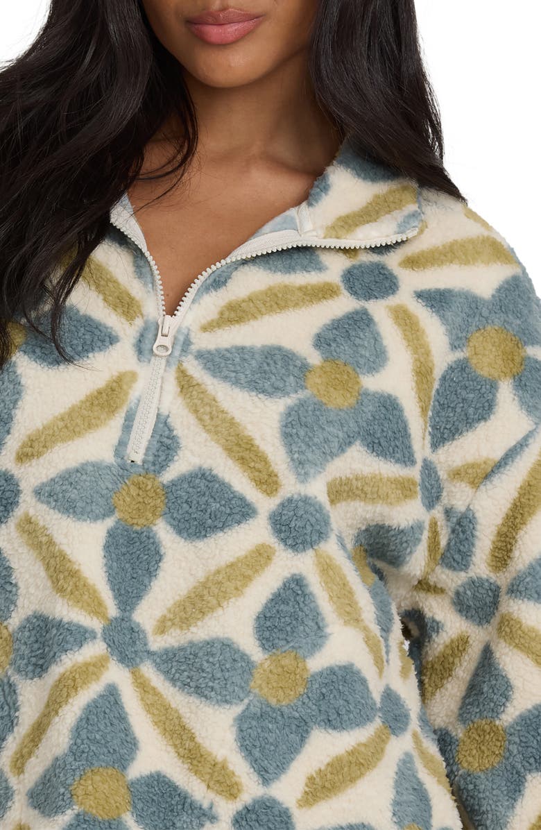 Billabong All the Time High Pile Fleece Quarter Zip Pullover, Alternate, color, Mason Blue