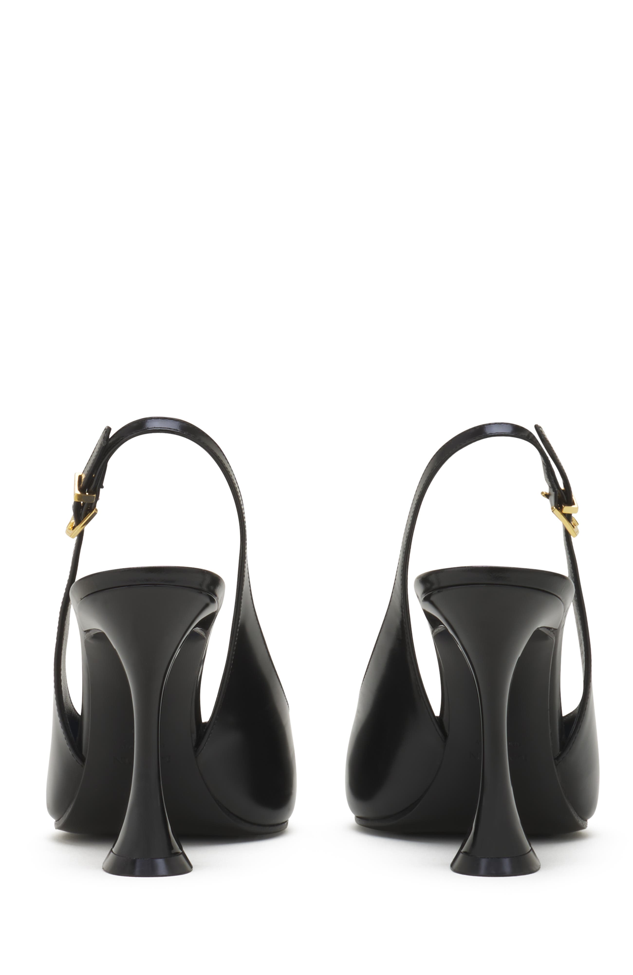 Serenade Slingback In Leather, Alternate, color, Black/White