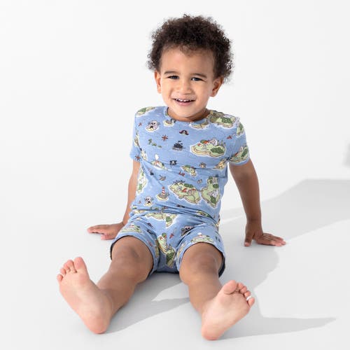 Bellabu Bear Pirate Cove Kids 2-piece Short Sleeve & Shorts Pajama Set In Blue