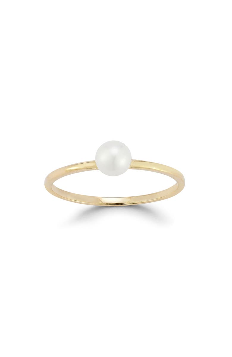 Ember Fine Jewelry 14K Gold 4mm Cultured Pearl Ring, Main, color, 