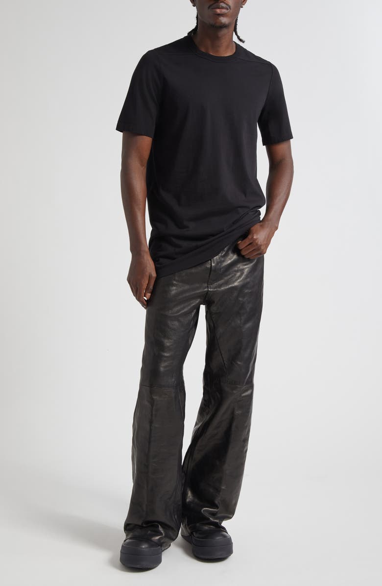 Rick Owens Geth Lambskin Leather Pants, Alternate, color, Black