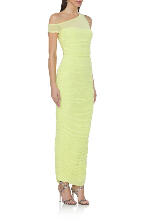 AFRM AFRM BIONA ONE-SHOULDER RUCHED MESH MAXI DRESS 