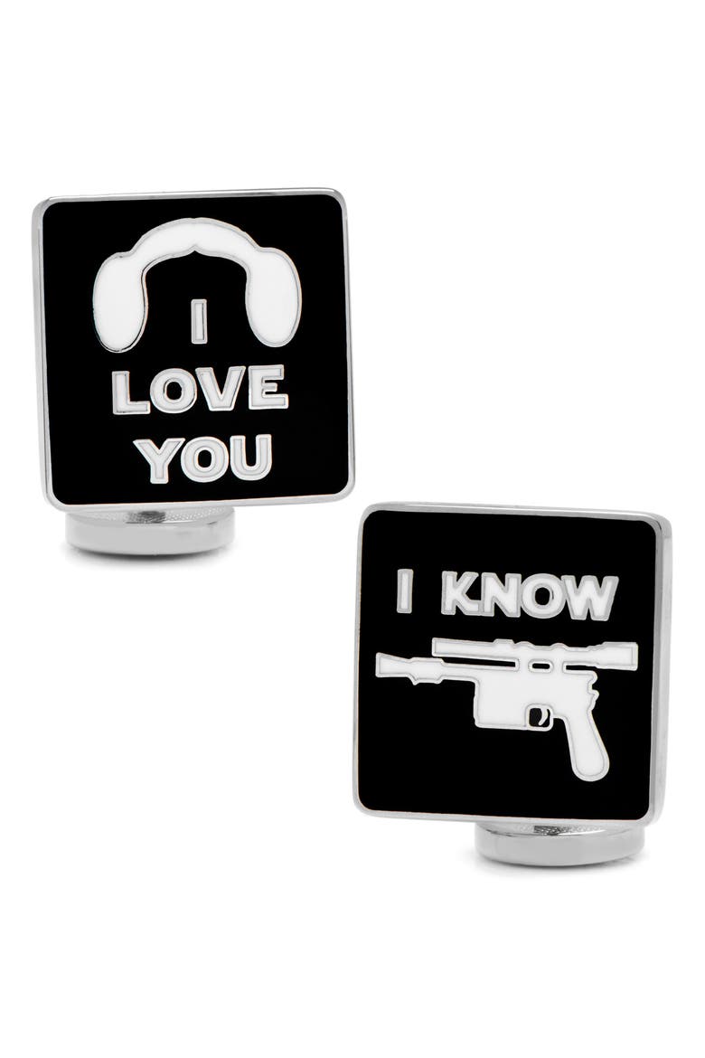 Star Wars Han Solo Cuff Links, Main, color, BLACK