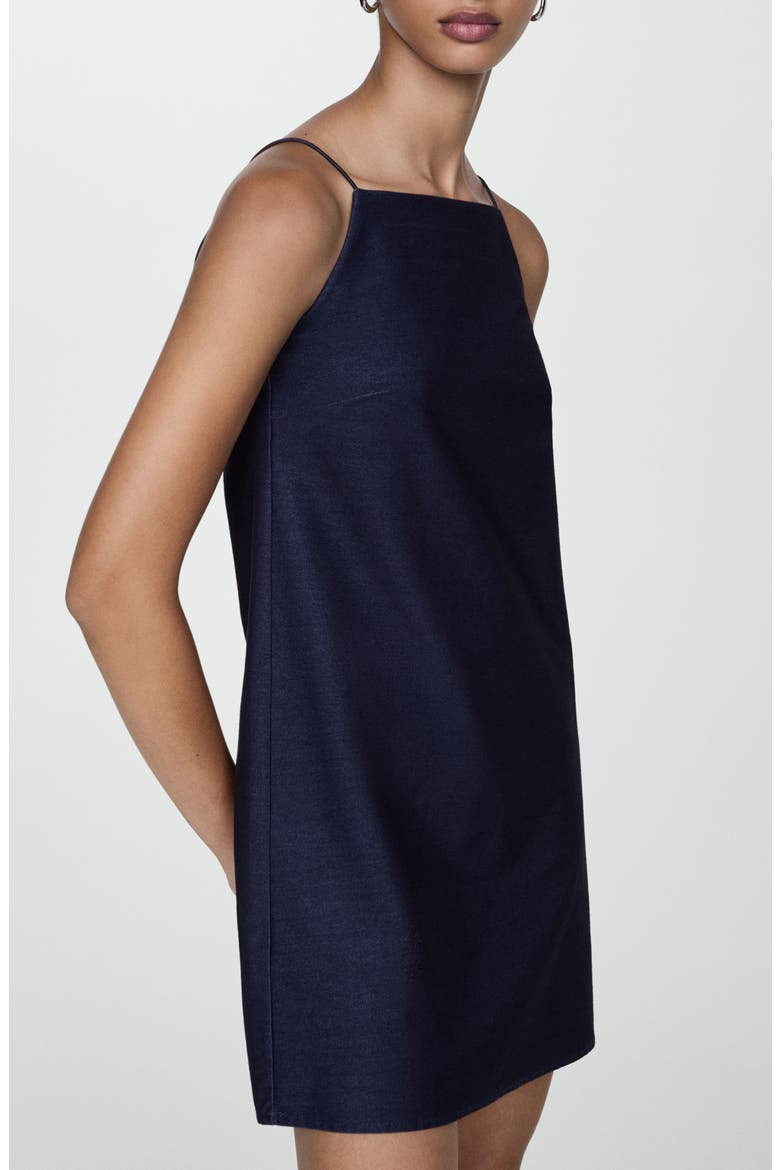 Sleeveless Cotton Blend Minidress, Alternate, color, BLUE