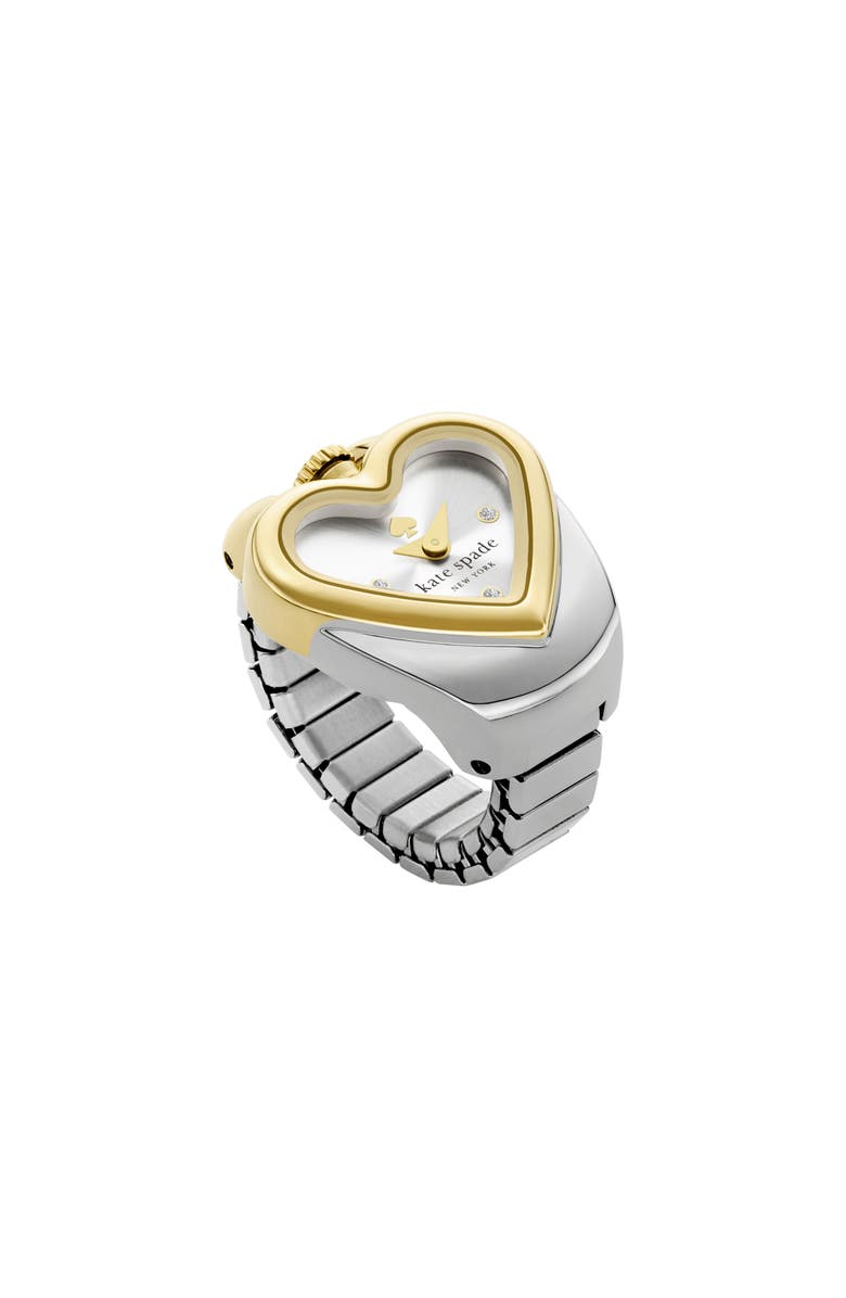 Kate Spade New York monroe two-tone heart ring watch, 20mm x 18mm, Main, color, 