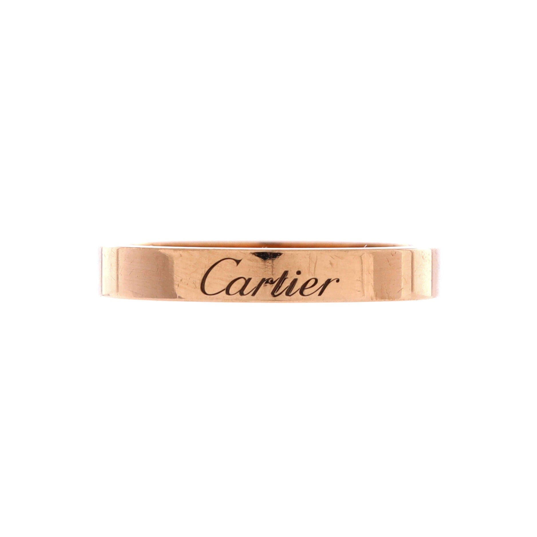 C de Cartier Wedding Band Ring 18K Rose Gold 3mm, Alternate, color, Metallic Gold