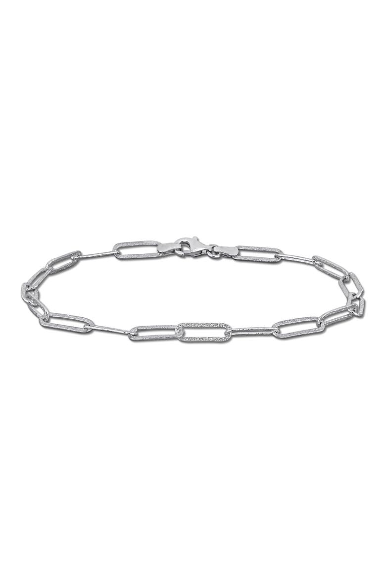 Paperclip Link Bracelet, Main, color, SILVER