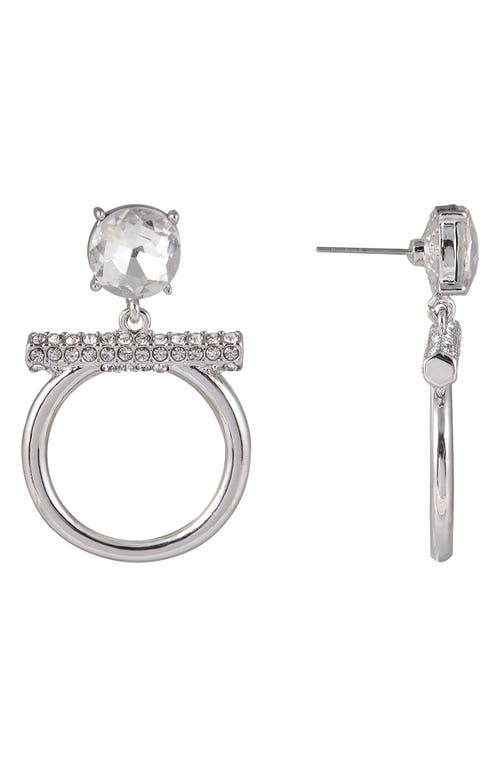 Laundry By Shelli Segal Pavé Frontal Hoop Earrings In Metallic