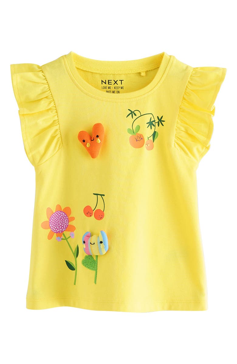 NEXT Kids' Floral Assorted 4-Pack Cotton Graphic T-Shirts, Alternate, color,