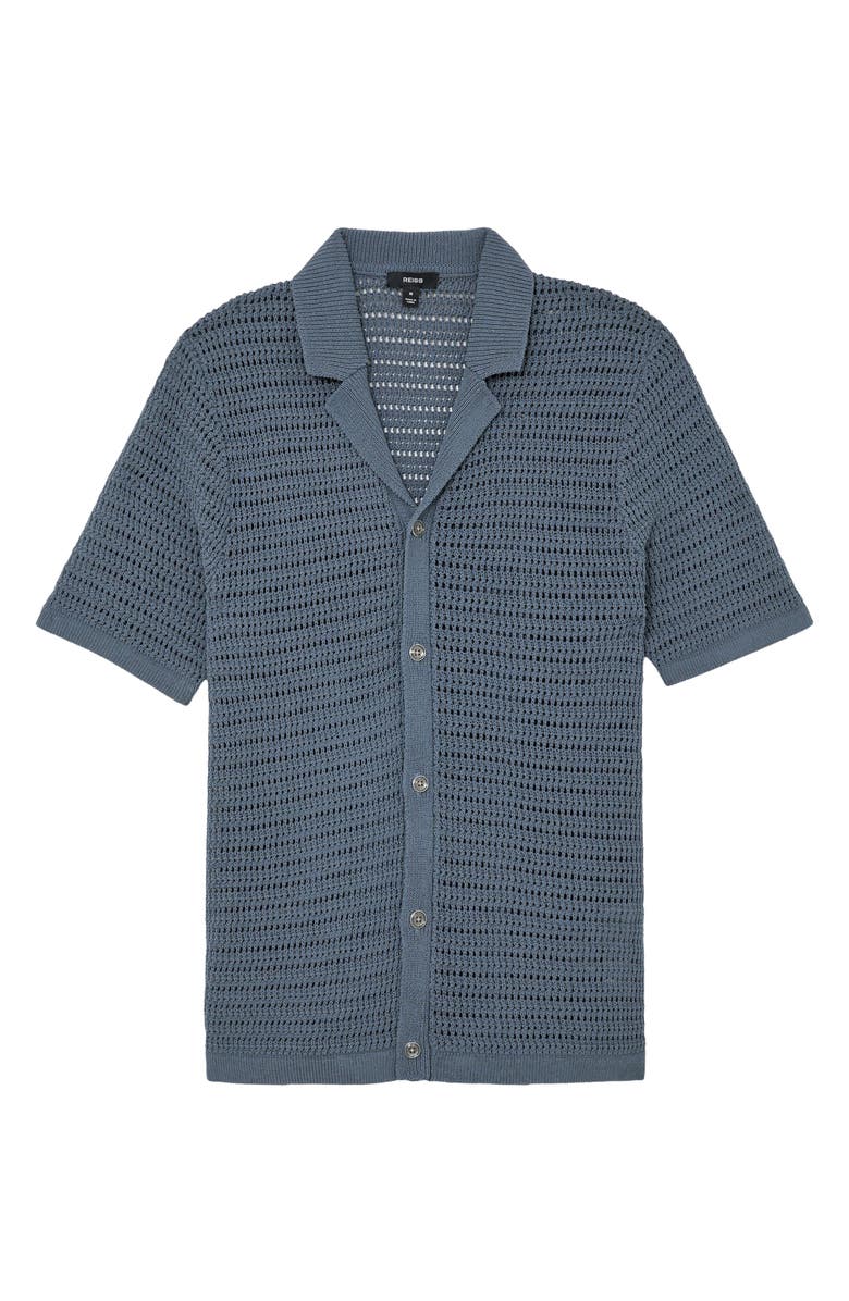 Reiss Buzzard Short sleeve Cardigan, Alternate, color, Airforce Blue