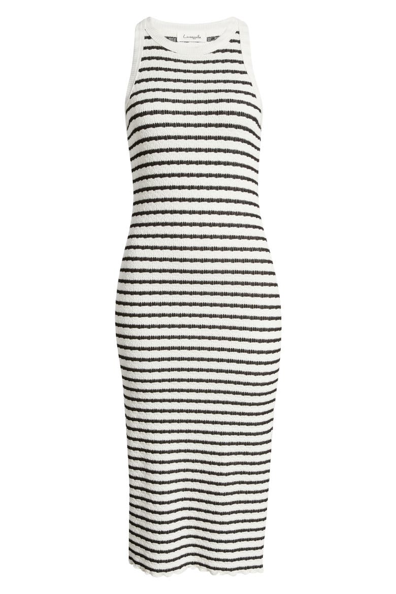 Stripe Midi Tank Dress, Alternate, color, BLACK/ NATURAL