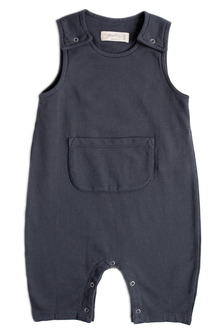 Organic Cotton French Terry Overalls, Main, color, INK BLUE