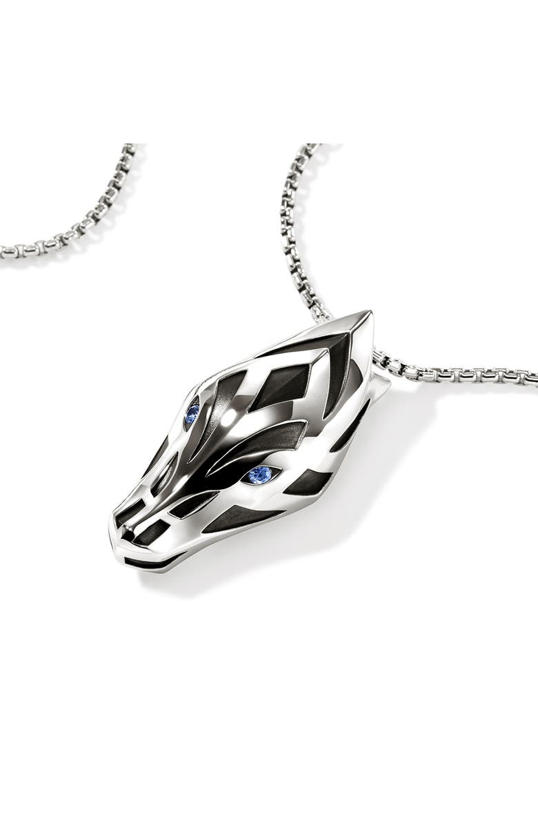 John Hardy Naga Pendant Necklace, Sterling Silver, Blue Sapphire, Alternate, color, Silver/ Blue Sapphire