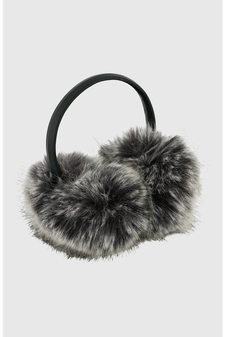 Fur-Free Fox (Faux Fur) Earmuffs, Main, color, BLACK SNOWTOP