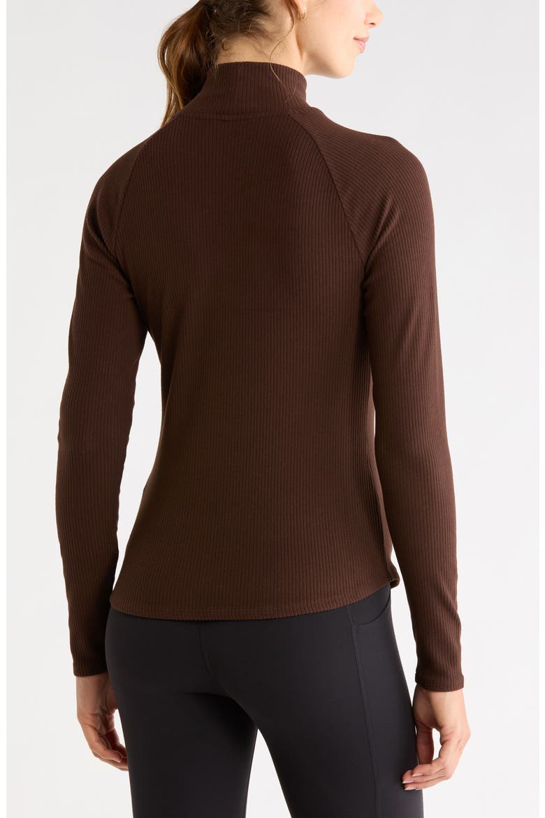 Ascend Rib Mockneck Top, Alternate, color, BROWN MOLE