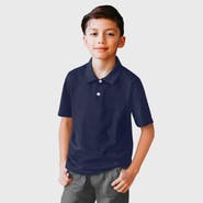 CITY THREADS Boys Soft 100% Cotton Jersey 2-Button Short Sleeve Polo Shirt