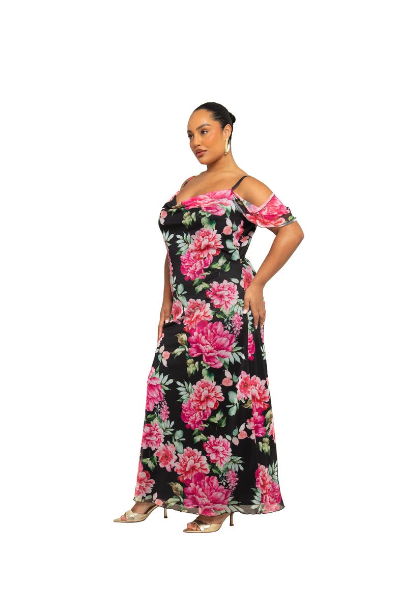 FASHION-SZN CURVE Off The Shoulder Floral Maxi Dress, Alternate, color,