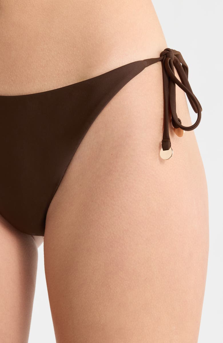Ramy Brook Benni Side Tie Bikini Bottoms, Alternate, color, Beach Brown