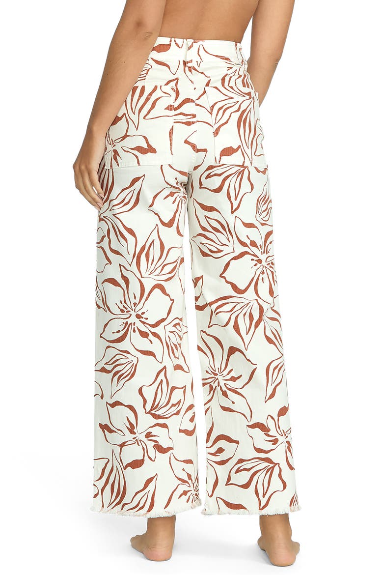 Free fall Print Wide Leg Twill Pants, Alternate, color, SALT CRYSTAL