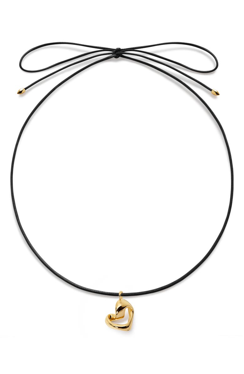 Monica Vinader Infinity Heart Cord Necklace, Main, color, 18K Gold Vermeil