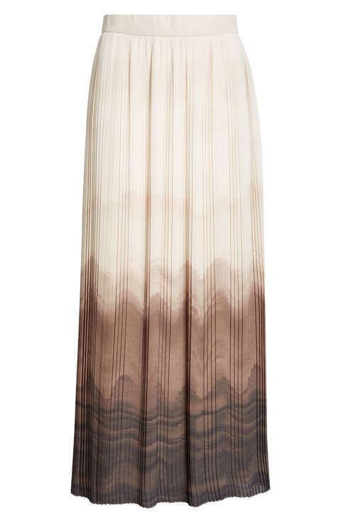 Pleated Ombré Midi Skirt