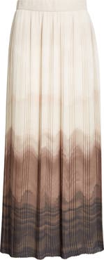 Eleventy Pleated Ombré Midi Skirt