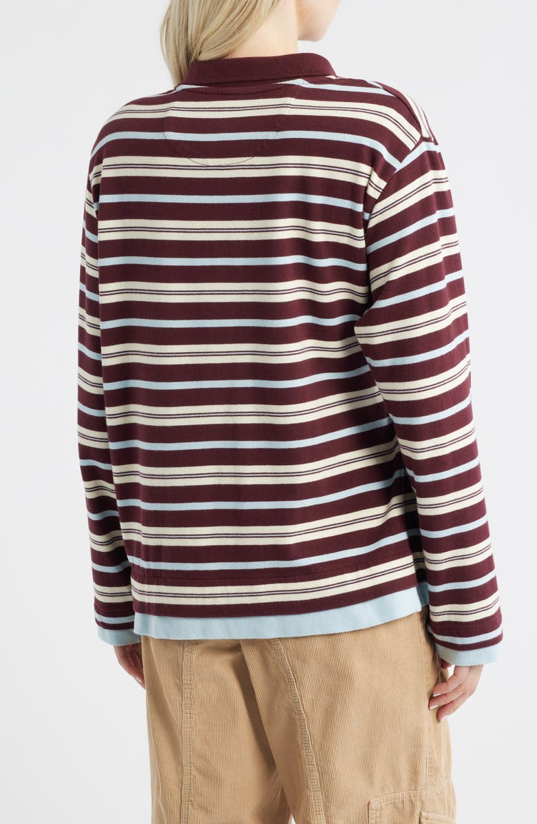 Damson Madder Noah Stripe Button Waist Rugby Top, Alternate, color, Chocolate/ Blue