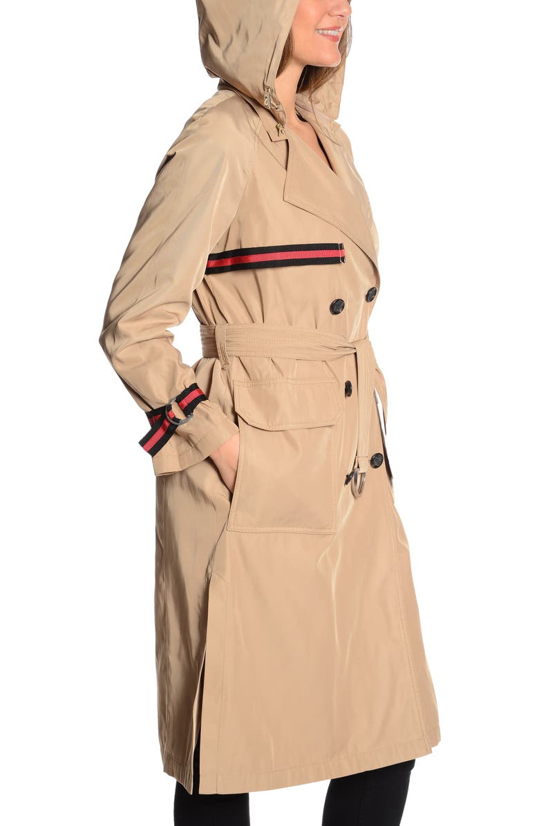 RACHEL Rachel Roy Grosgrain Trench Coat, Alternate, color, 
