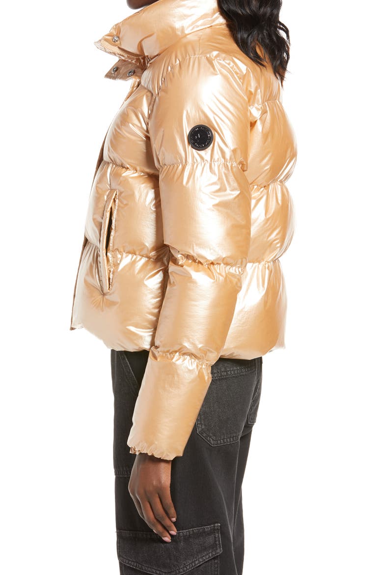 Chevelle Crop Puffer Jacket, Alternate, color, ROSEGOLDMETAL
