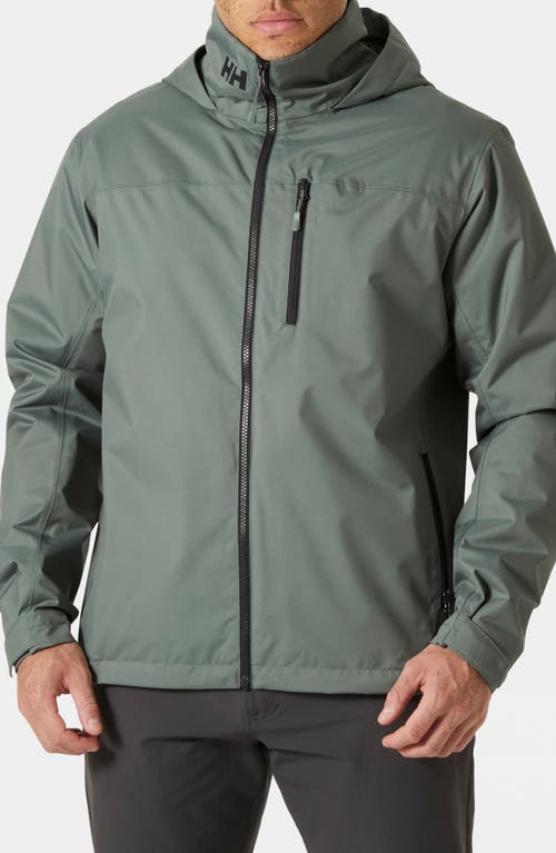 Helly Hansen Hooded Crew 2.0 Waterproof Midlayer Sailing Jacket In Grey Cactus