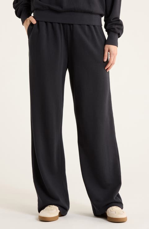 Cotton French Terry Wide Leg Sweatpants