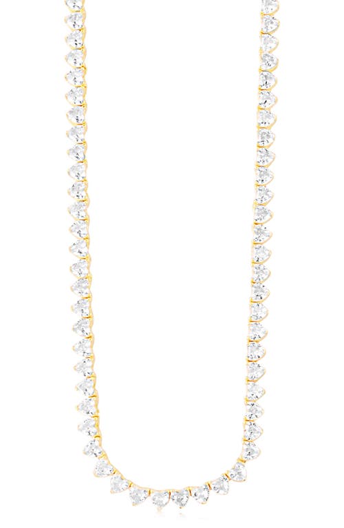 SHYMI Heart Tennis Necklace in Gold 
