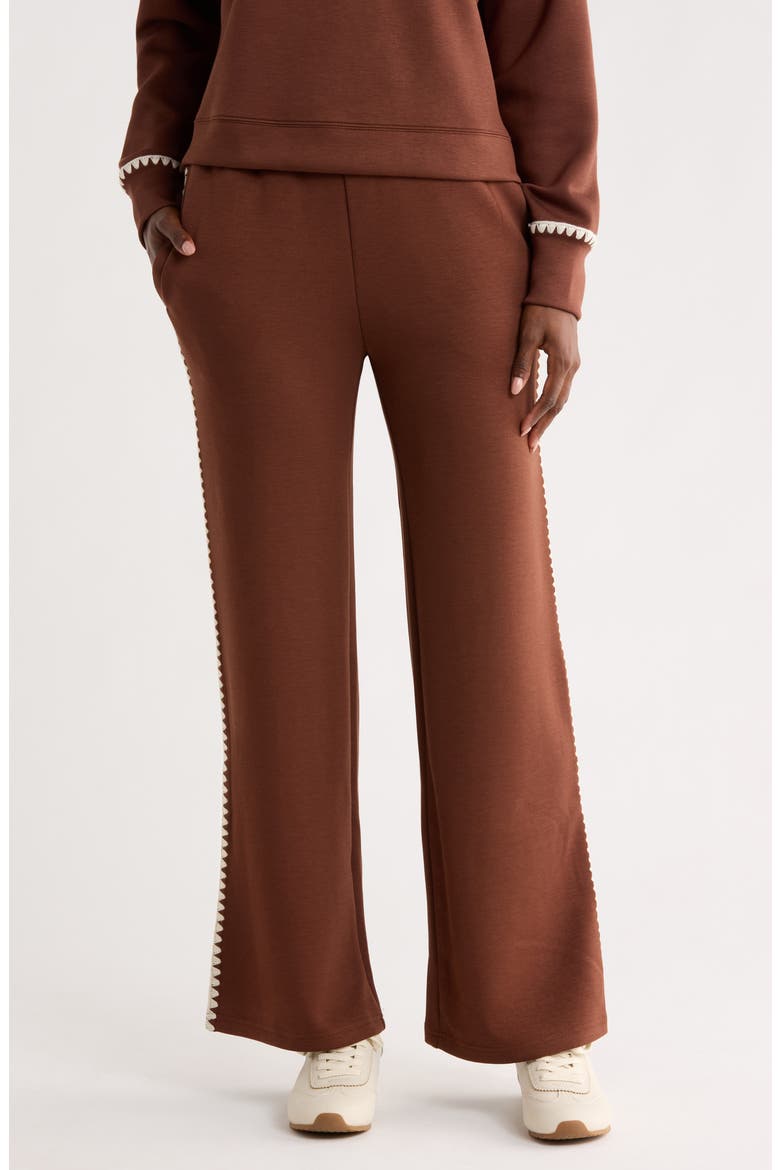 Scuba Knit Pants, Main, color, BROWN