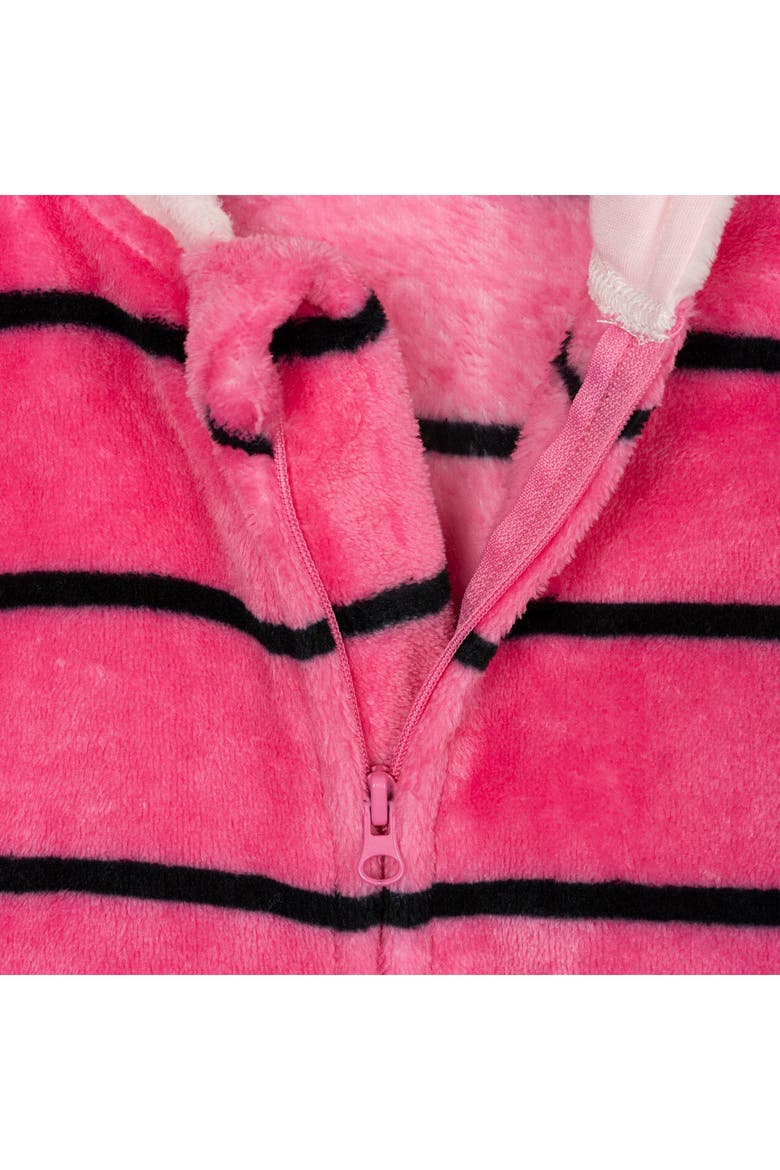 Winnie the Pooh Fleece Hooded Coverall, Alternate, color, Piglet Pink Stripe