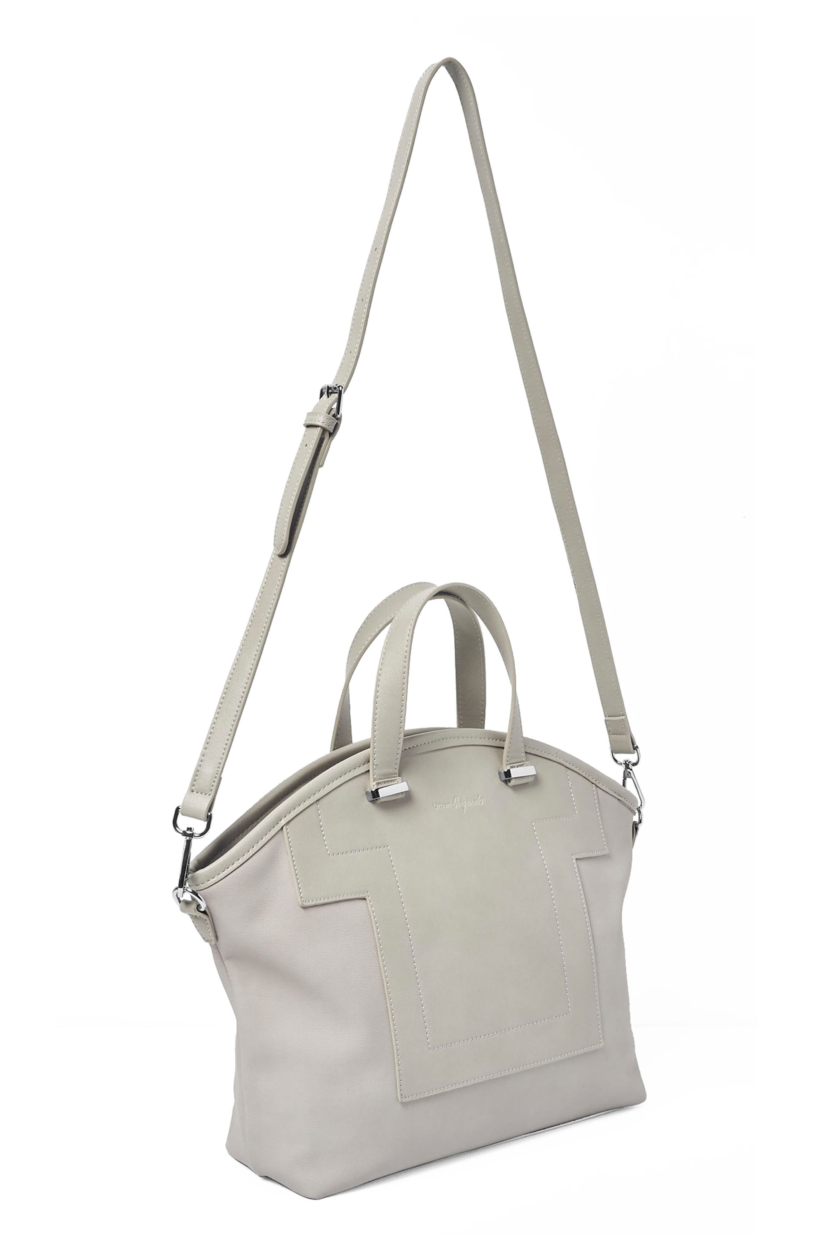 Your Moment Vegan Leather Satchel, Alternate, color, GREY