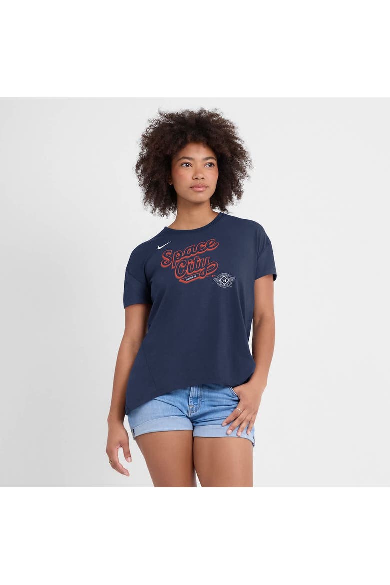 Women's Nike Navy Houston Astros 2025 City Connect Flowy Fashion Tri-Blend Performance T-Shirt, Alternate, color, Navy