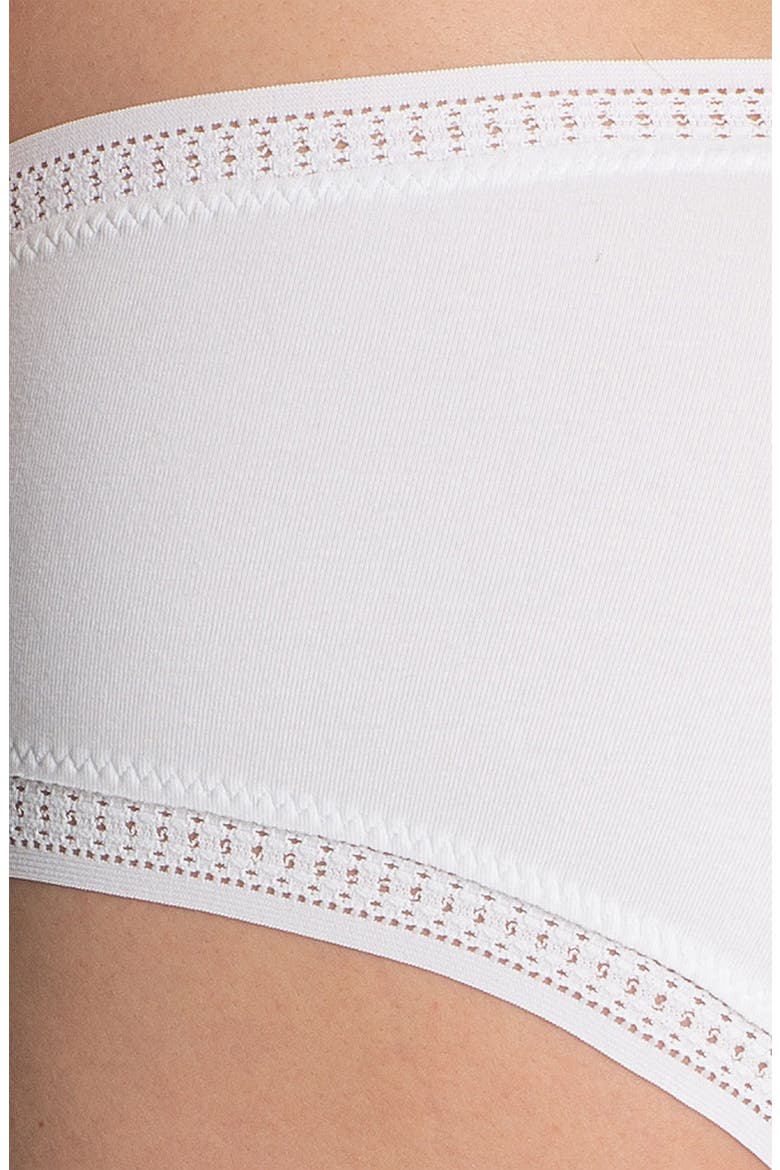 'Cabana' Cotton Boyshorts, Alternate, color, WHITE