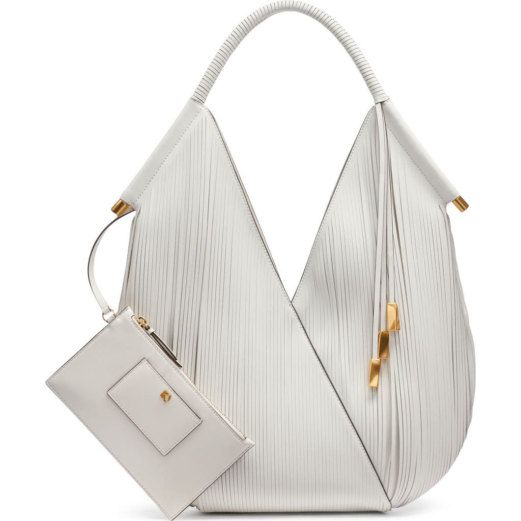 Donna Karan New York Baldwin Large Lasercut Shoulder Bag In Brilliant White