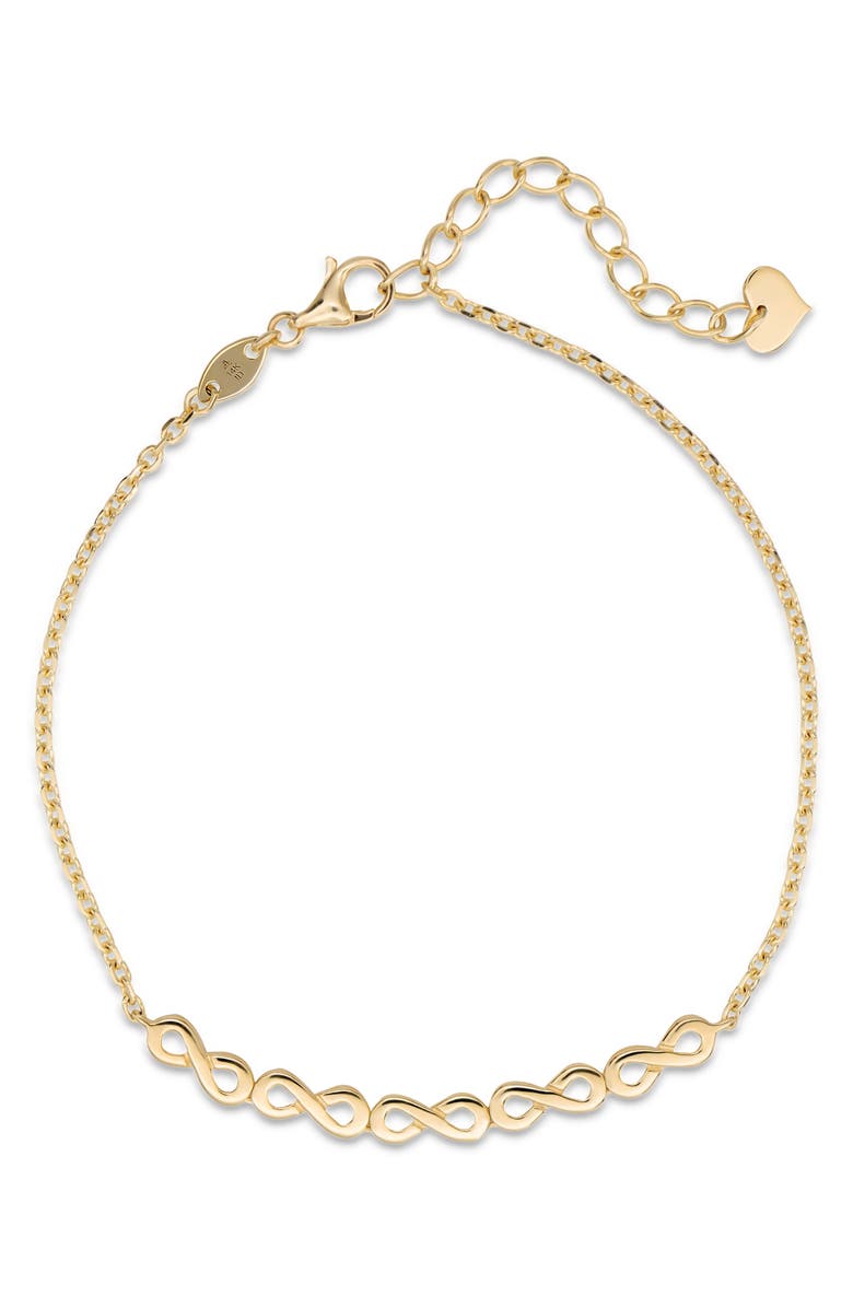 DEVATA Infinity Chain Bracelet in 14K Gold, 40mm, Alternate, color, Yellow Gold