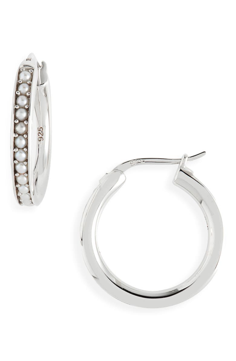 Tom Wood Freshwater Pearl Hoop Earrings, Main, color, 