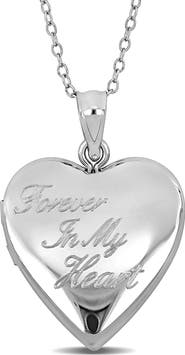 DELMAR Forever In My Heart Engraved Locket Necklace