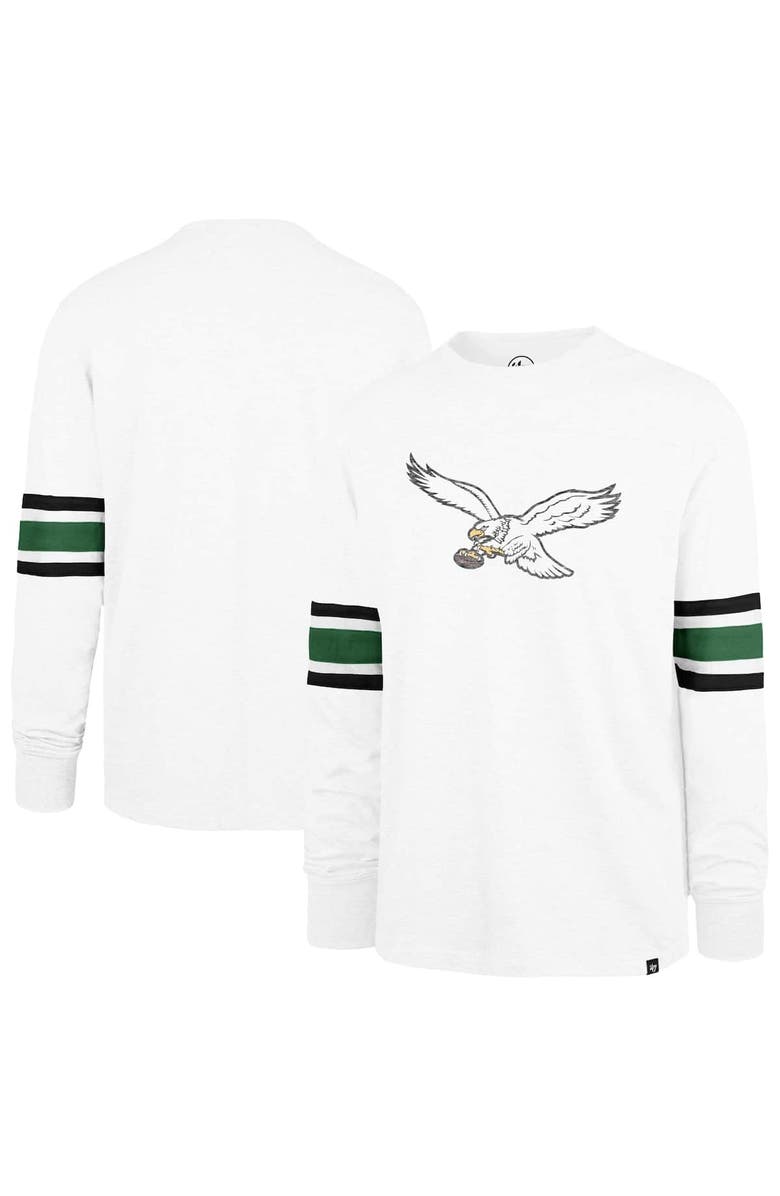 '47 Men's '47 White Philadelphia Eagles Gridiron Throwback Premier Brex Long Sleeve T-Shirt, Main, color, 
