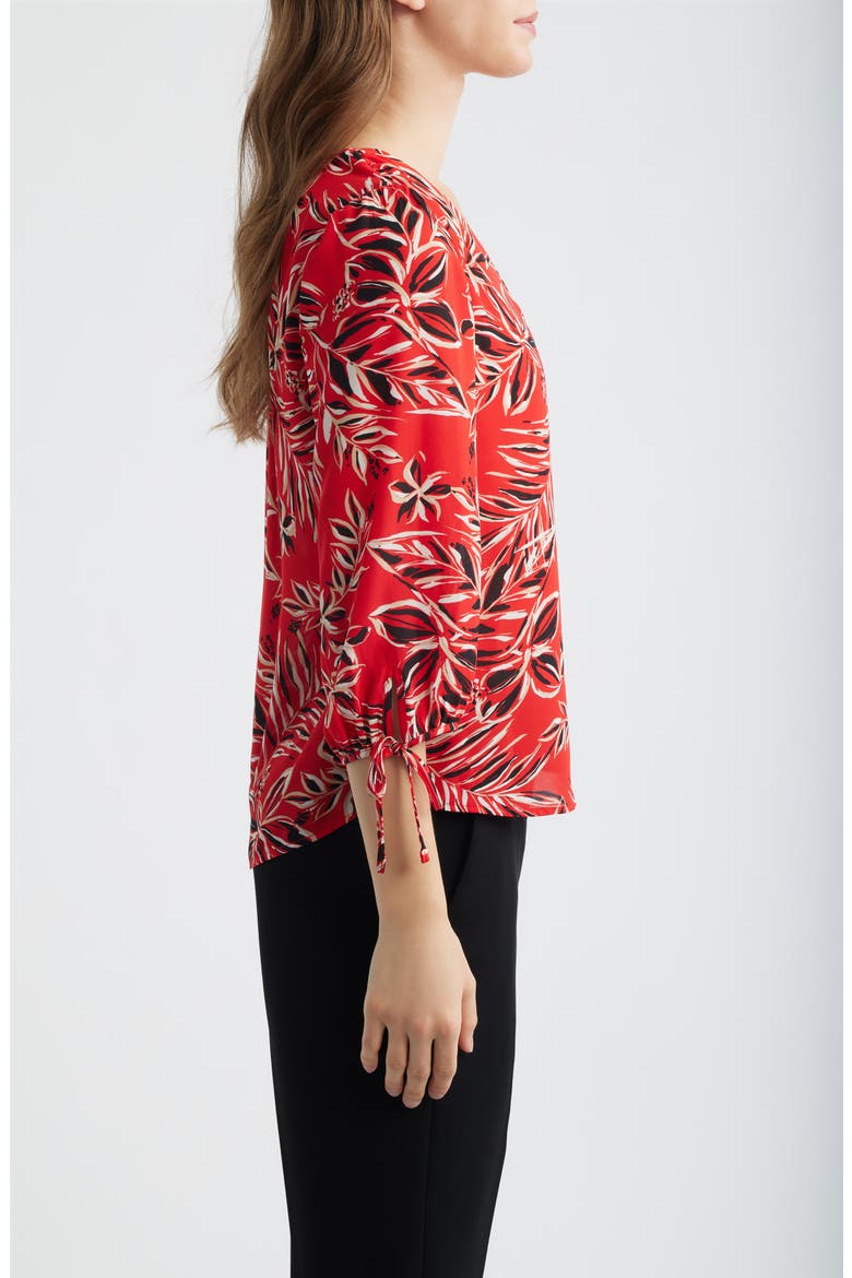 Floral Print Woven Shirt, Alternate, color, BEGONIA RED MLT