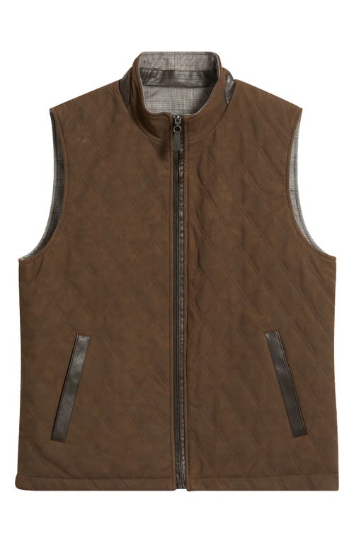 Johnston & Murphy Upton Reversible Vest In Brown