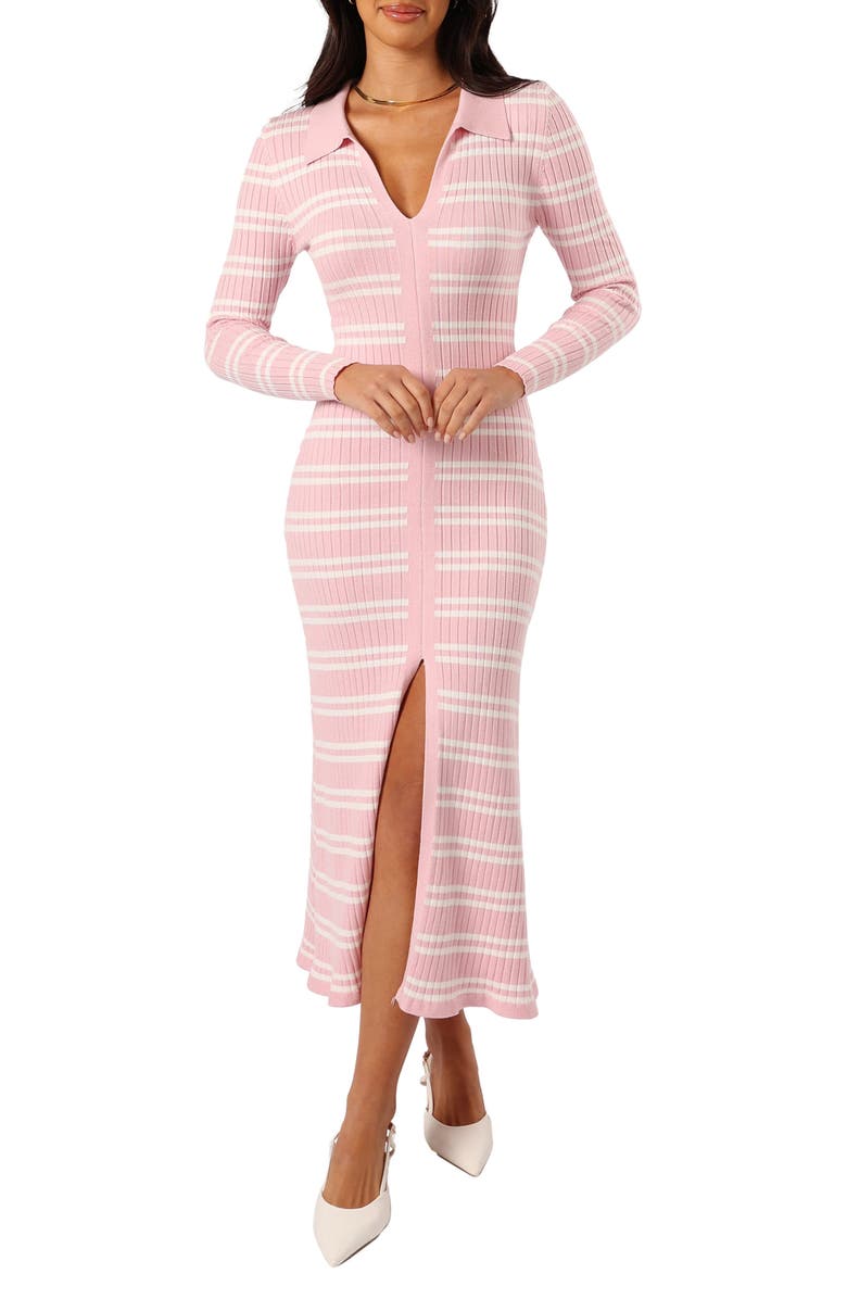 Petal & Pup Eliana Long Sleeve Rib Sweater Maxi Dress, Main, color,