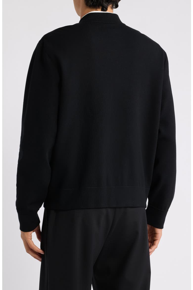 Mixed Media Sweater Bomber Jacket, Alternate, color, BLACK - 001