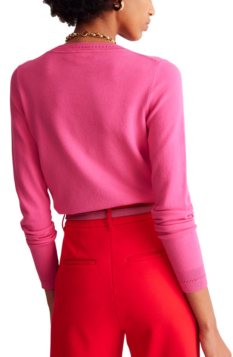 Boden Catriona Pointelle Trim Crewneck Sweater, Alternate, color, 