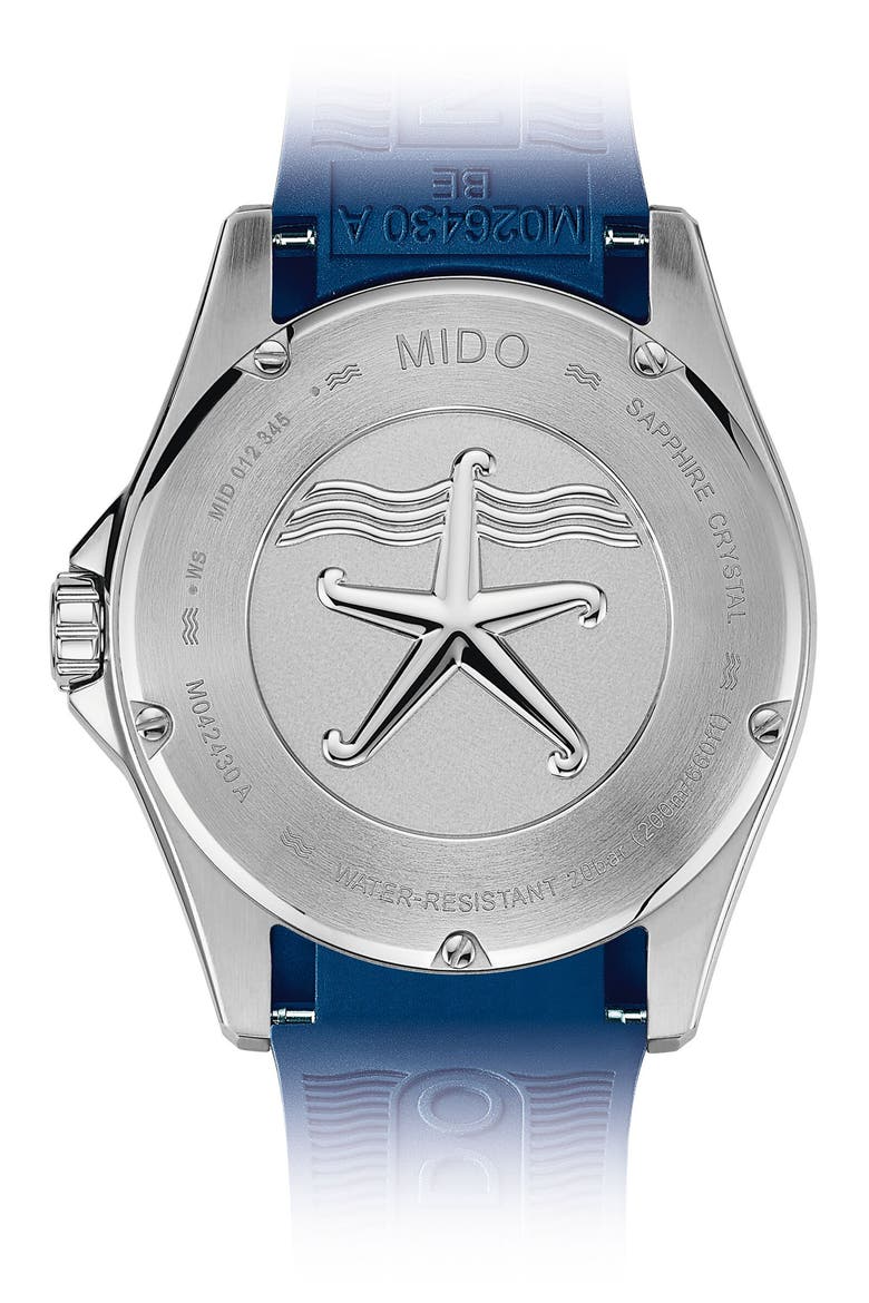 Ocean Star 200C Automatic Rubber Strap Watch, 42.5mm, Alternate, color, BLUE