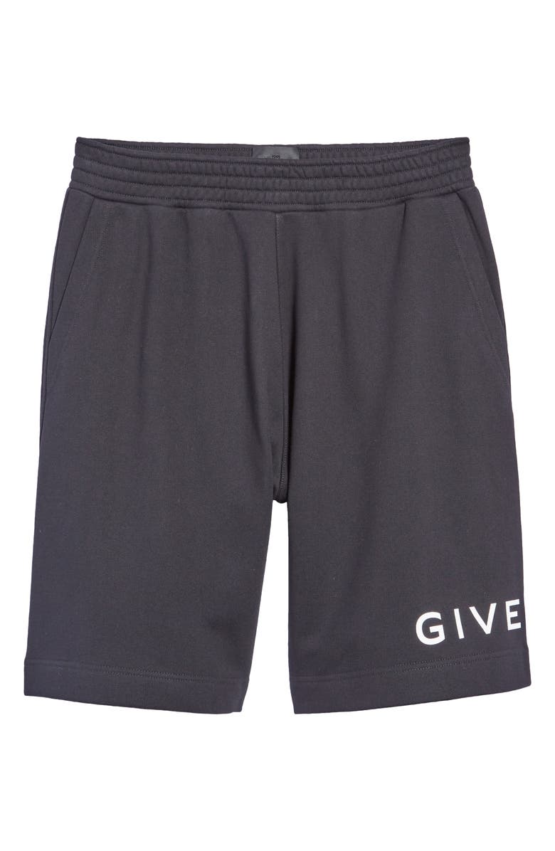 Givenchy Logo Boxy Fit Cotton Fleece Sweat Shorts, Alternate, color, 
